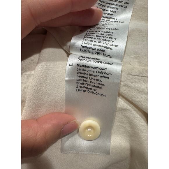 COS Utility Midi Shirt Dress EUC Cream Size 12 Modal Blend - Picture 6 of 8